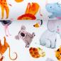 Preview: French Terry Druck Bunte Welt der Tiere auf Altweiß - Swafing Tomke